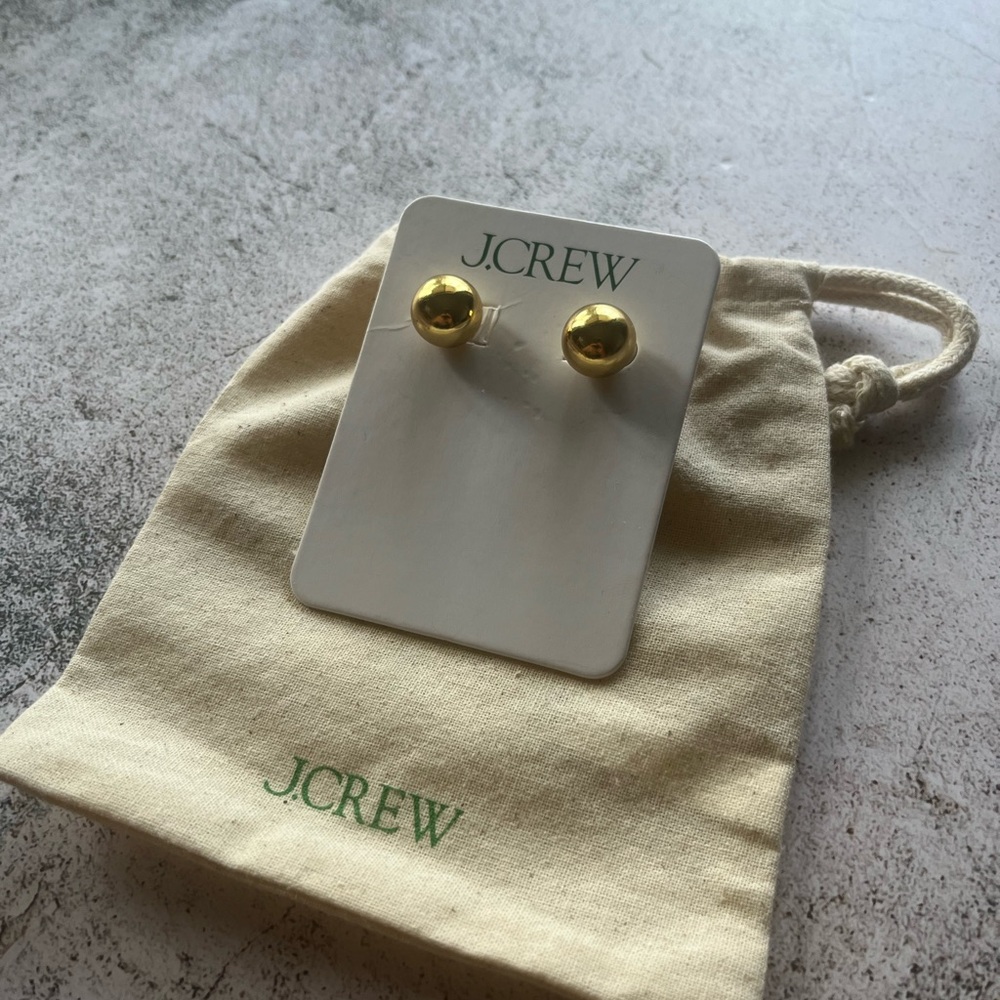 NWT JCREW Dainty gold-plated ball-stud earrings